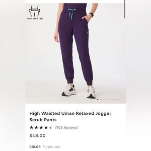 FIGS Purple Jam Uman relaxed jogger Scrub Pants medium petite